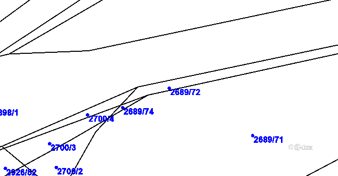 Parcela st. 2689/72 v KÚ Domažlice, Katastrální mapa