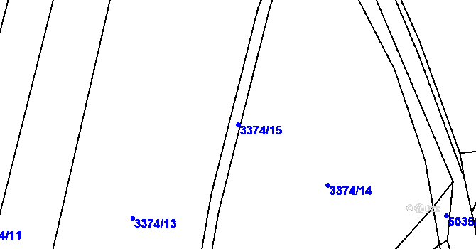 Parcela st. 3374/15 v KÚ Domažlice, Katastrální mapa