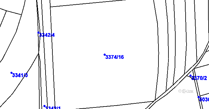 Parcela st. 3374/16 v KÚ Domažlice, Katastrální mapa