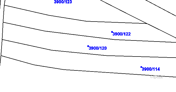 Parcela st. 3900/120 v KÚ Domažlice, Katastrální mapa
