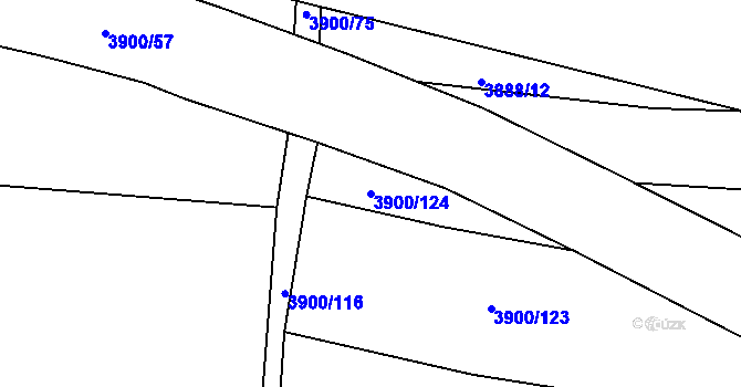 Parcela st. 3900/124 v KÚ Domažlice, Katastrální mapa