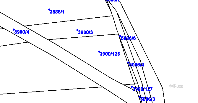 Parcela st. 3900/126 v KÚ Domažlice, Katastrální mapa