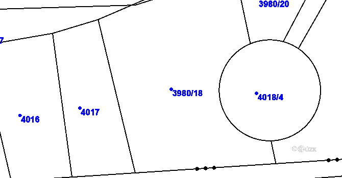 Parcela st. 3980/18 v KÚ Domažlice, Katastrální mapa