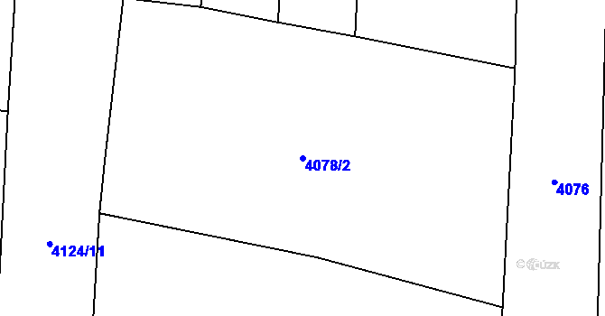 Parcela st. 4078/2 v KÚ Domažlice, Katastrální mapa
