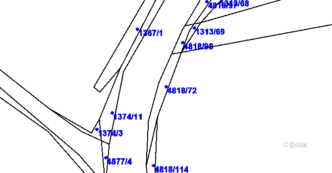 Parcela st. 4818/72 v KÚ Domažlice, Katastrální mapa