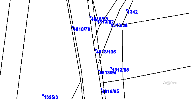 Parcela st. 4818/105 v KÚ Domažlice, Katastrální mapa