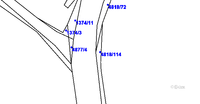 Parcela st. 4818/114 v KÚ Domažlice, Katastrální mapa