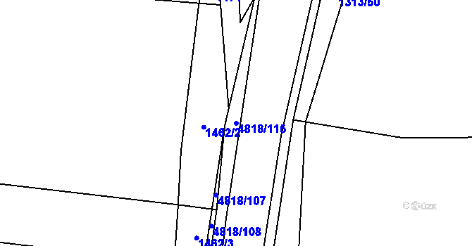 Parcela st. 4818/116 v KÚ Domažlice, Katastrální mapa