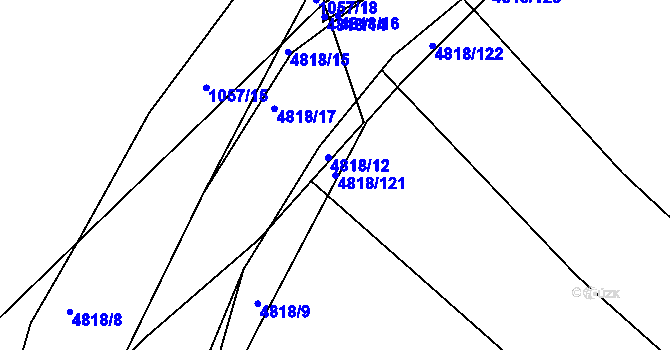 Parcela st. 4818/121 v KÚ Domažlice, Katastrální mapa