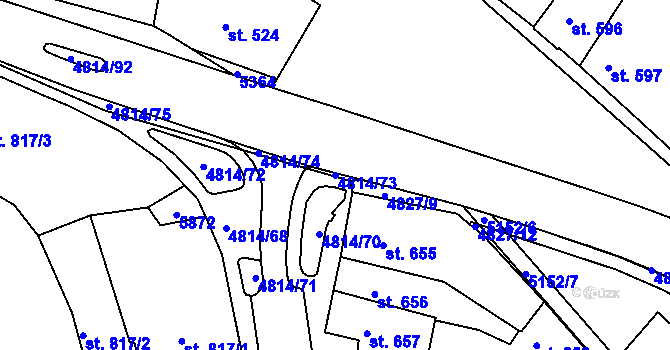 Parcela st. 4814/73 v KÚ Domažlice, Katastrální mapa