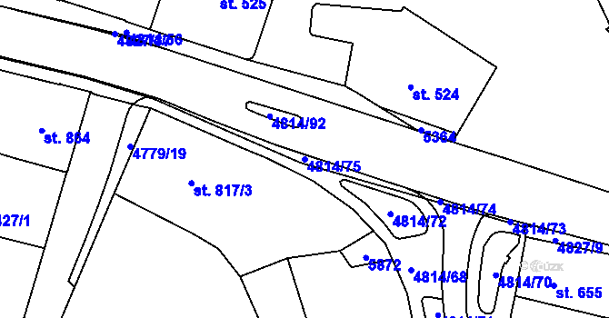 Parcela st. 4814/75 v KÚ Domažlice, Katastrální mapa