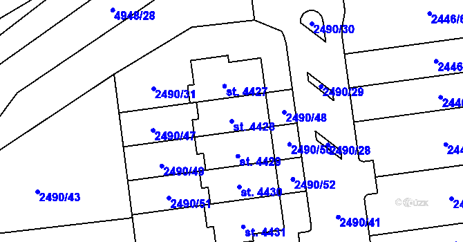Parcela st. 4428 v KÚ Domažlice, Katastrální mapa