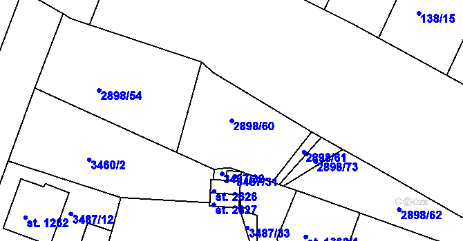 Parcela st. 2898/60 v KÚ Domažlice, Katastrální mapa