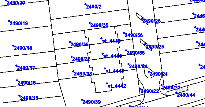 Parcela st. 4444 v KÚ Domažlice, Katastrální mapa