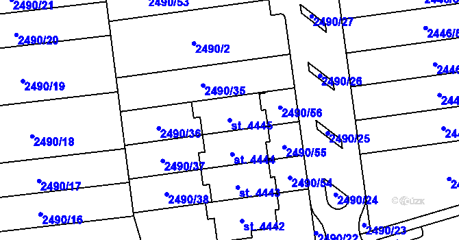 Parcela st. 4445 v KÚ Domažlice, Katastrální mapa