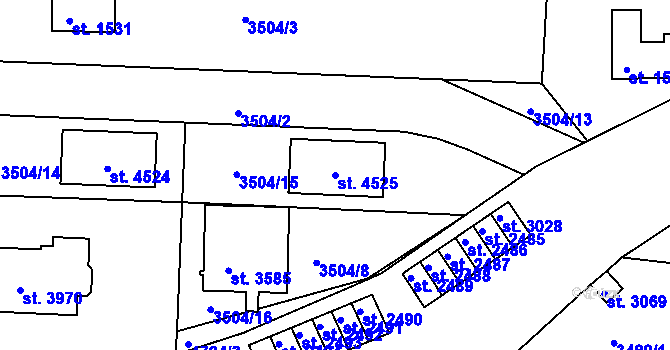 Parcela st. 4525 v KÚ Domažlice, Katastrální mapa