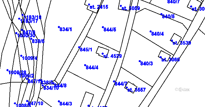 Parcela st. 4529 v KÚ Domažlice, Katastrální mapa