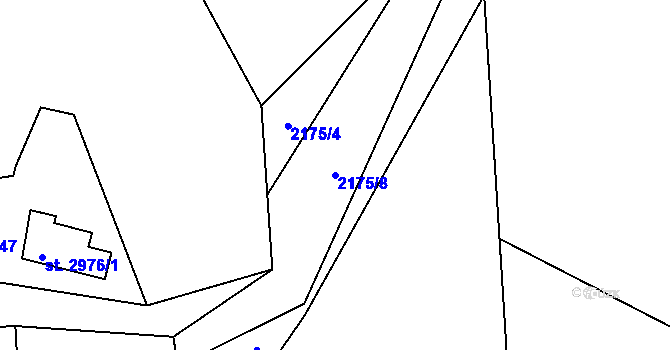 Parcela st. 2175/8 v KÚ Domažlice, Katastrální mapa