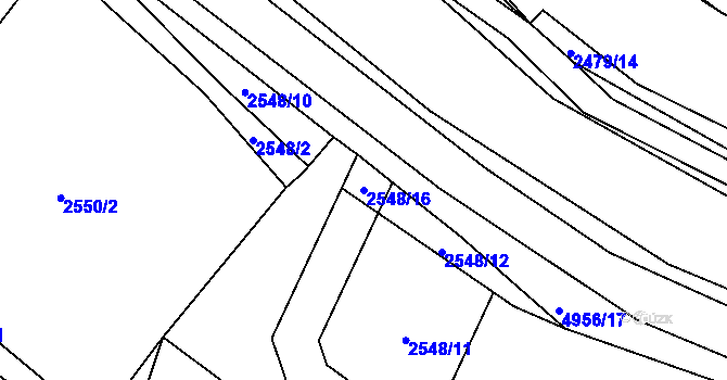 Parcela st. 2548/16 v KÚ Domažlice, Katastrální mapa