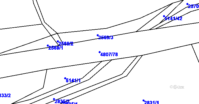 Parcela st. 4807/78 v KÚ Domažlice, Katastrální mapa