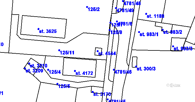 Parcela st. 4544 v KÚ Domažlice, Katastrální mapa