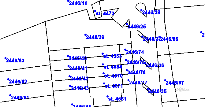 Parcela st. 4553 v KÚ Domažlice, Katastrální mapa