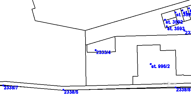 Parcela st. 2333/4 v KÚ Domažlice, Katastrální mapa