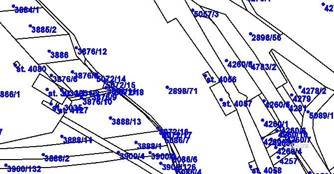 Parcela st. 2898/71 v KÚ Domažlice, Katastrální mapa