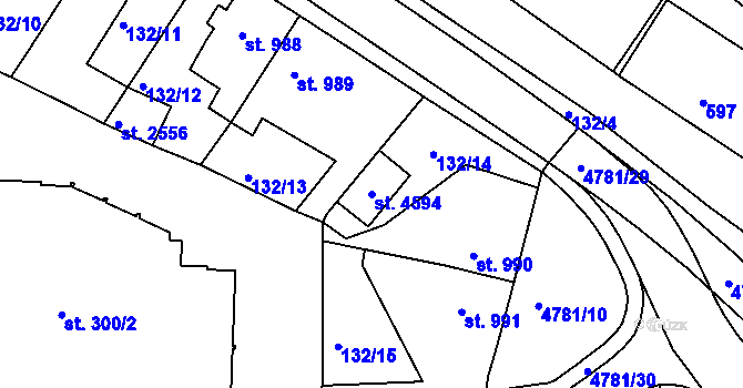 Parcela st. 4594 v KÚ Domažlice, Katastrální mapa
