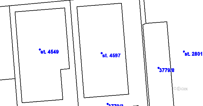 Parcela st. 4597 v KÚ Domažlice, Katastrální mapa
