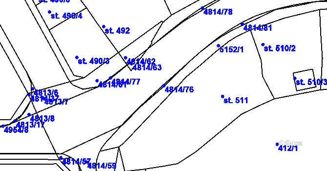 Parcela st. 4814/76 v KÚ Domažlice, Katastrální mapa