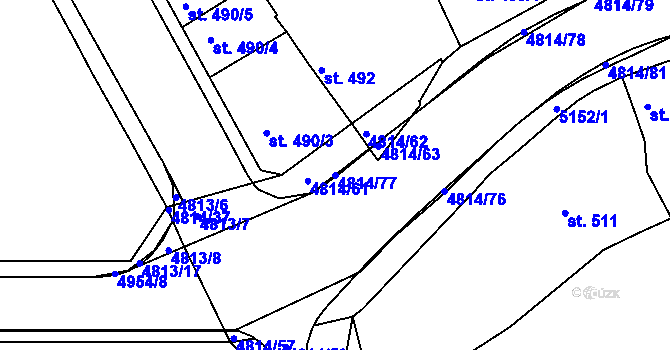 Parcela st. 4814/77 v KÚ Domažlice, Katastrální mapa