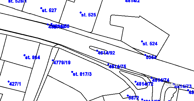 Parcela st. 4814/92 v KÚ Domažlice, Katastrální mapa