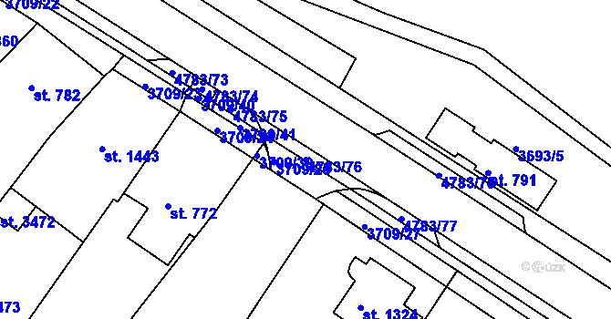 Parcela st. 4783/76 v KÚ Domažlice, Katastrální mapa