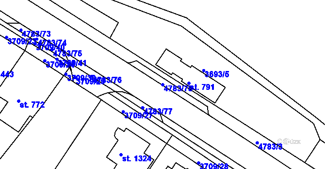 Parcela st. 4783/78 v KÚ Domažlice, Katastrální mapa