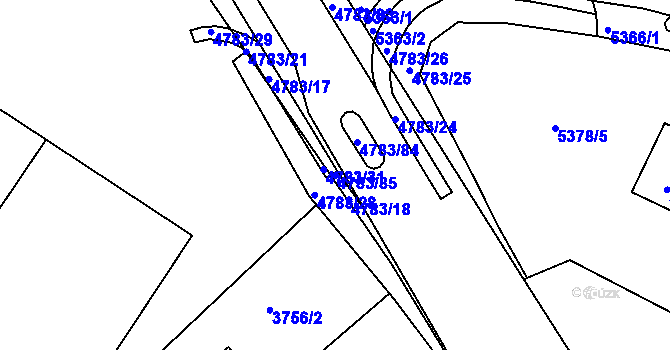 Parcela st. 4783/85 v KÚ Domažlice, Katastrální mapa