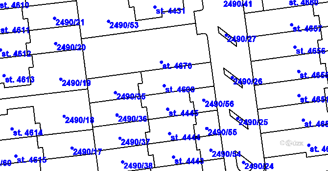 Parcela st. 4600 v KÚ Domažlice, Katastrální mapa