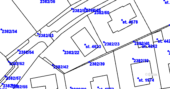 Parcela st. 4623 v KÚ Domažlice, Katastrální mapa