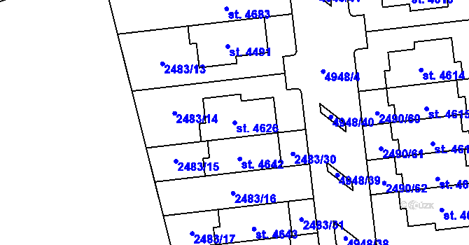 Parcela st. 4626 v KÚ Domažlice, Katastrální mapa