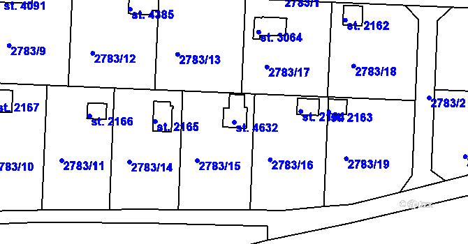 Parcela st. 4632 v KÚ Domažlice, Katastrální mapa