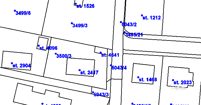 Parcela st. 4641 v KÚ Domažlice, Katastrální mapa