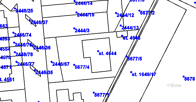 Parcela st. 4644 v KÚ Domažlice, Katastrální mapa