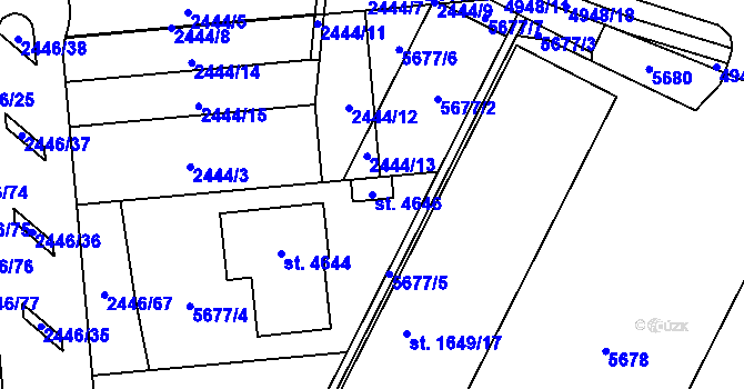 Parcela st. 4646 v KÚ Domažlice, Katastrální mapa