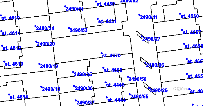 Parcela st. 4670 v KÚ Domažlice, Katastrální mapa