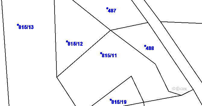 Parcela st. 815/11 v KÚ Domoradovice, Katastrální mapa