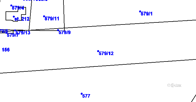 Parcela st. 579/12 v KÚ Domoradovice, Katastrální mapa
