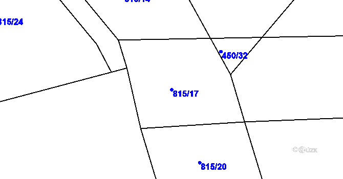 Parcela st. 815/17 v KÚ Domoradovice, Katastrální mapa