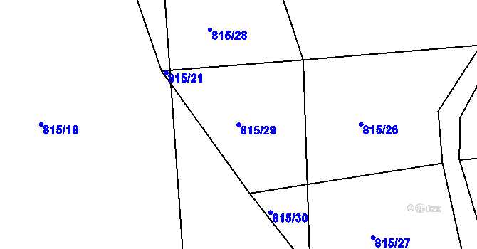 Parcela st. 815/29 v KÚ Domoradovice, Katastrální mapa