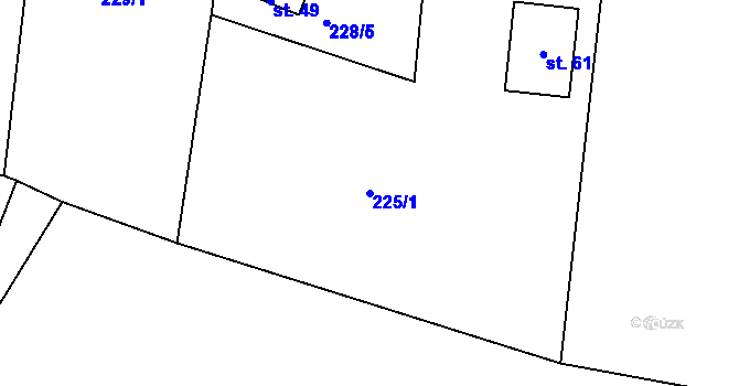 Parcela st. 225/1 v KÚ Filipovice, Katastrální mapa