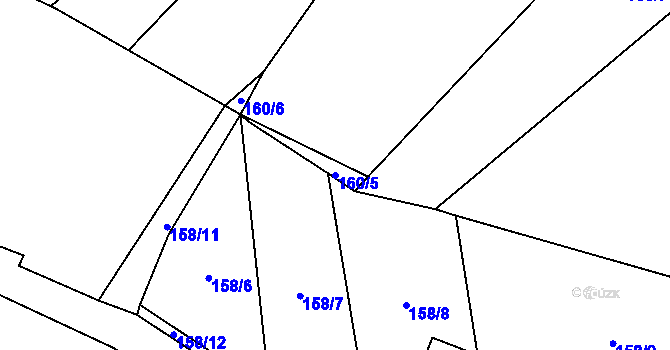 Parcela st. 160/5 v KÚ Domoraz, Katastrální mapa